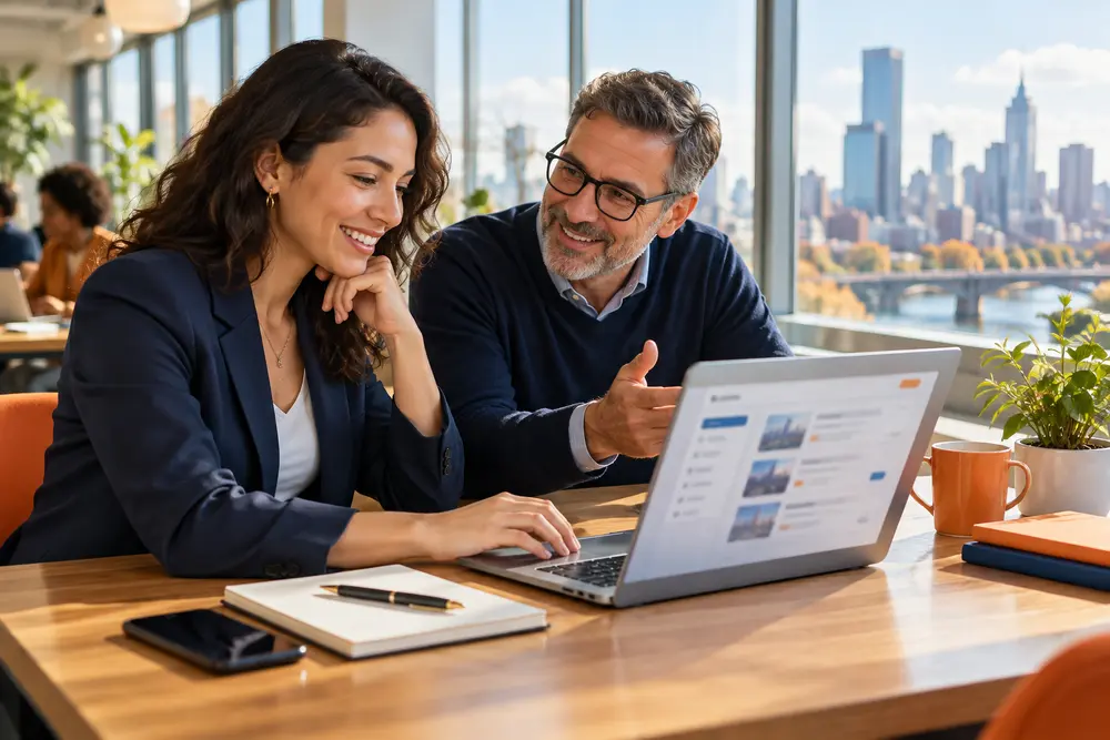 Kariyer geçişi için networking ve yeni iş fırsatlarını inceleyen profesyoneller
