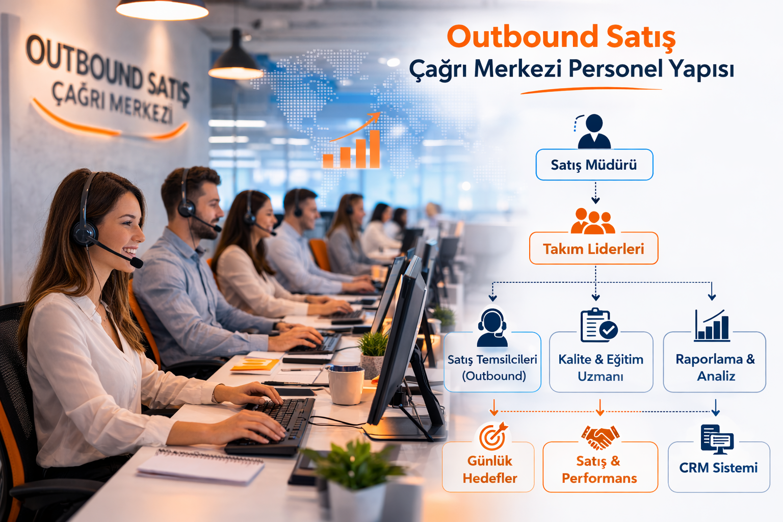 Outbound satış çağrı merkezi personel yapısı