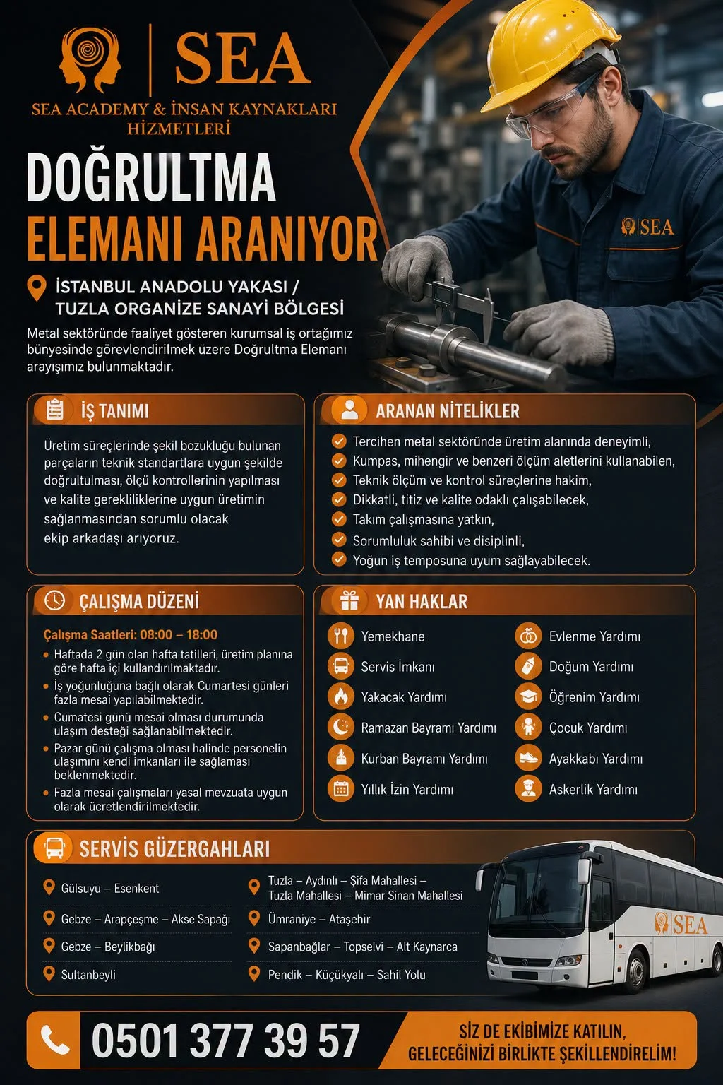 SAVUNMA SANAYİ DOĞRULTMA ELEMANI ARANIYOR görseli