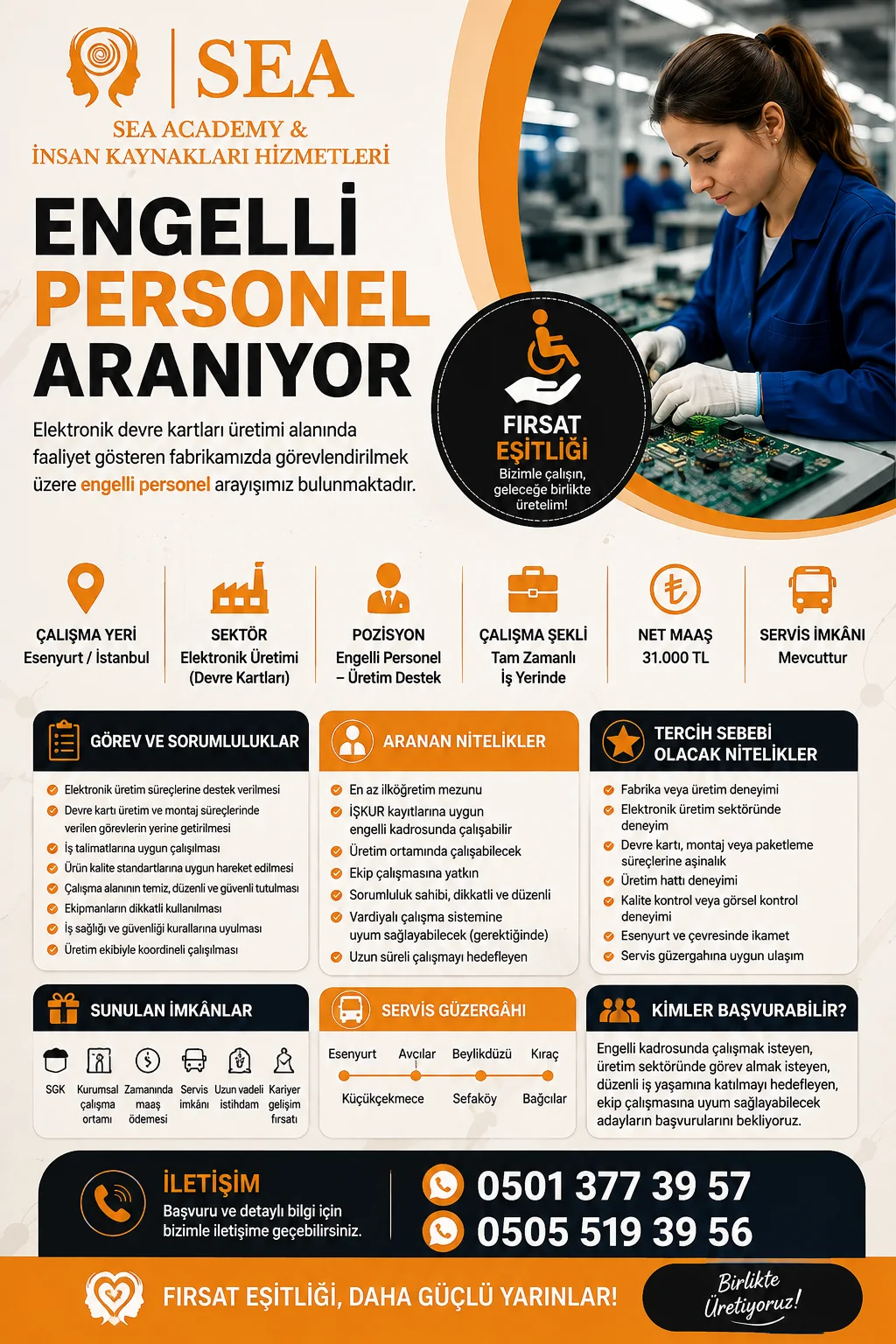 BEYLİKDÜZÜ ORGANİZE SANAYİ BÖLGESİ ENGELLİ ÜRETİM PERSONELİ görseli