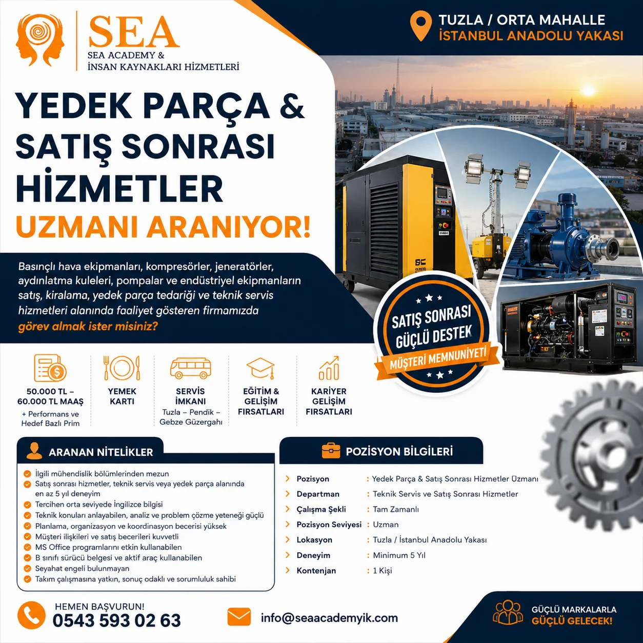 🔧 YEDEK PARÇA & SATIŞ SONRASI HİZMETLER UZMANI ARANIYOR görseli